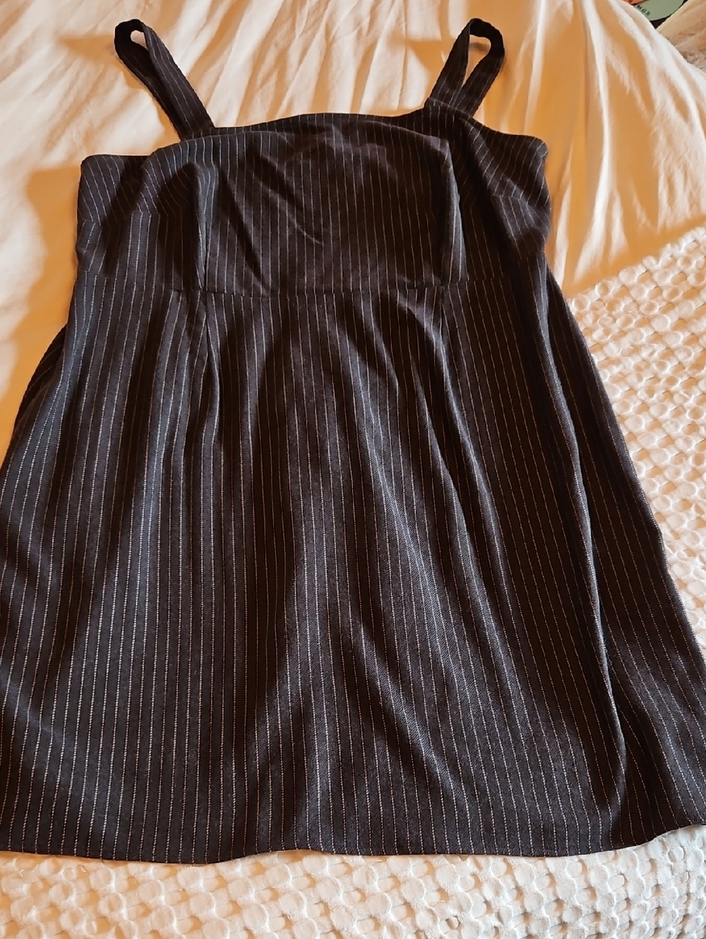 Ava & Viv Grey Pinstripe Sundress with Straps